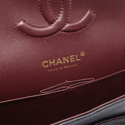 マトラッセ Wフラップ Wチェーンショルダーバッグ ラムスキン ブラック ゴールド金具 シャネル バッグ CHANEL