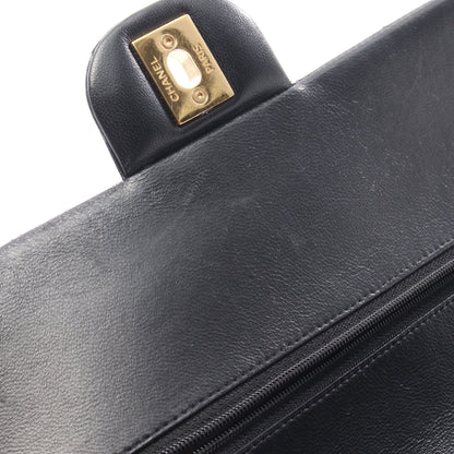 マトラッセ Wフラップ Wチェーンショルダーバッグ ラムスキン ブラック ゴールド金具 シャネル バッグ CHANEL