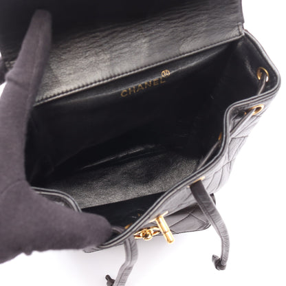 マトラッセ バックパック リュックサック ラムスキン ブラック ゴールド金具 シャネル バッグ CHANEL