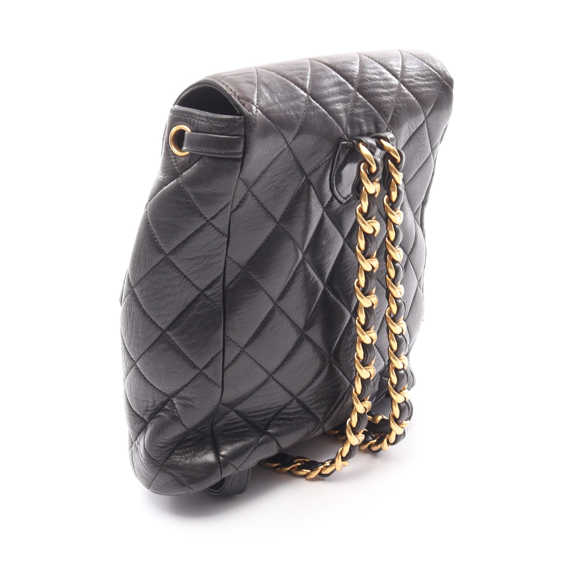 マトラッセ バックパック リュックサック ラムスキン ブラック ゴールド金具 シャネル バッグ CHANEL