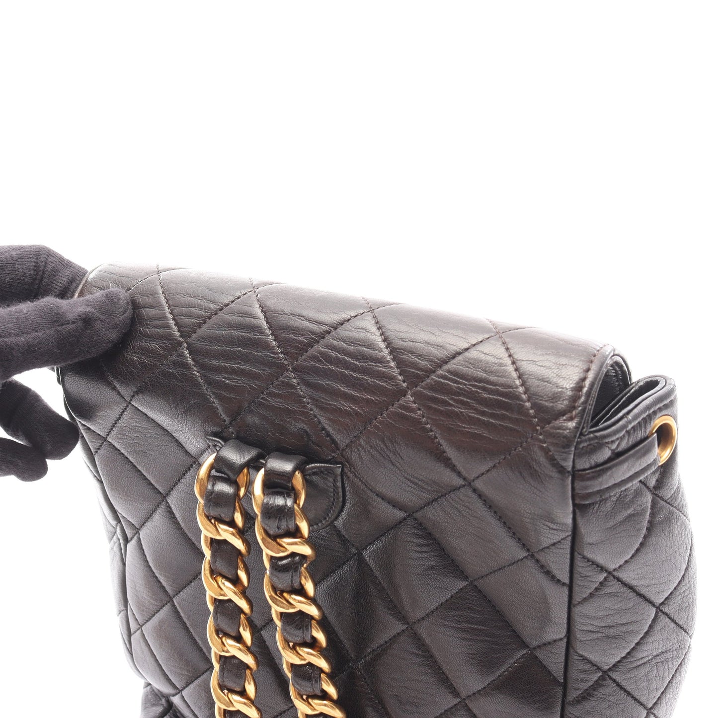 マトラッセ バックパック リュックサック ラムスキン ブラック ゴールド金具 シャネル バッグ CHANEL