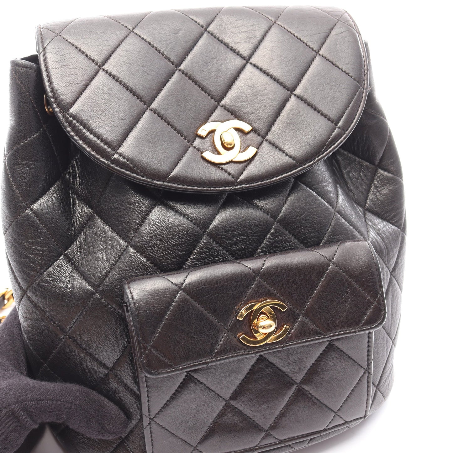 マトラッセ バックパック リュックサック ラムスキン ブラック ゴールド金具 シャネル バッグ CHANEL