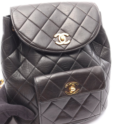 マトラッセ バックパック リュックサック ラムスキン ブラック ゴールド金具 シャネル バッグ CHANEL