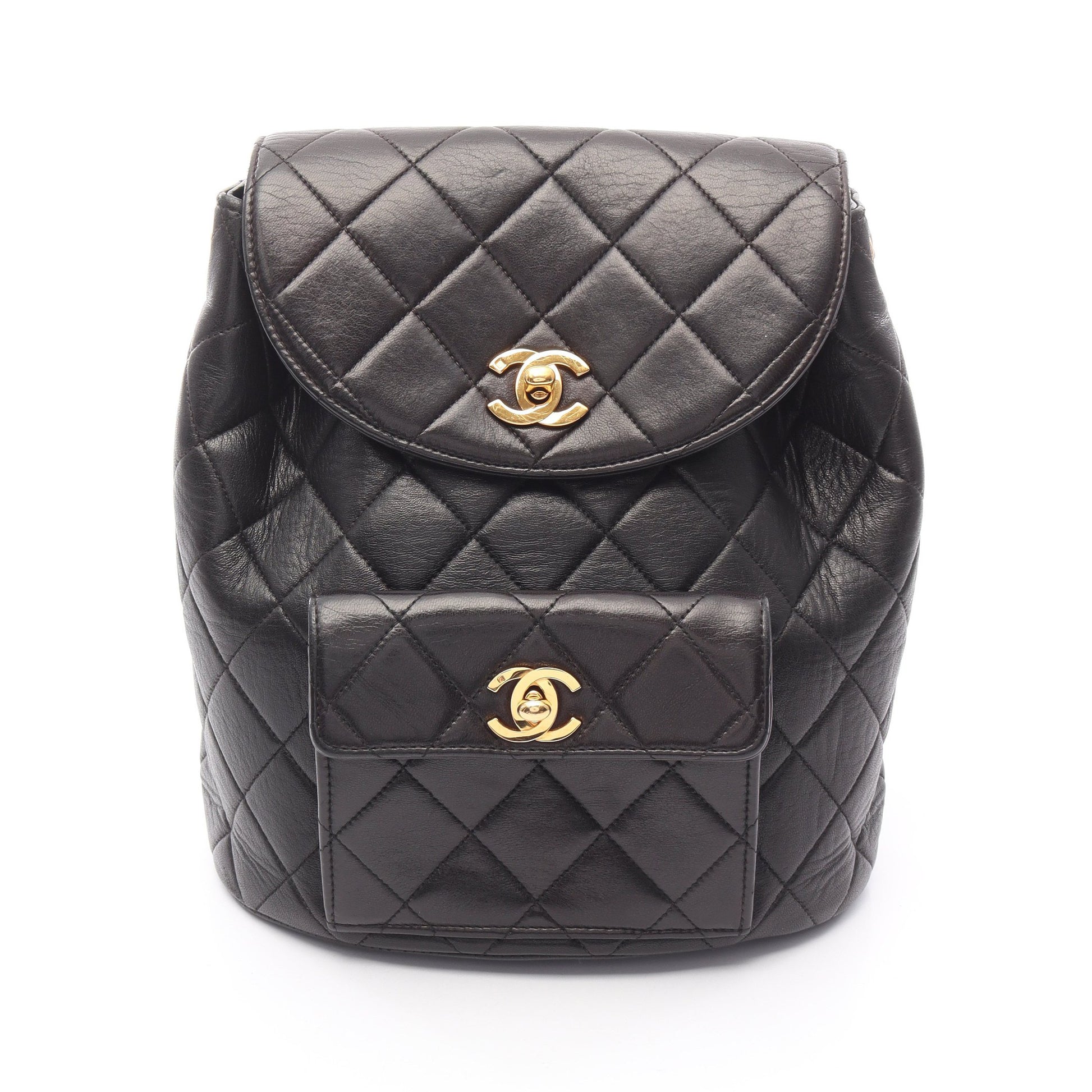 マトラッセ バックパック リュックサック ラムスキン ブラック ゴールド金具 シャネル バッグ CHANEL