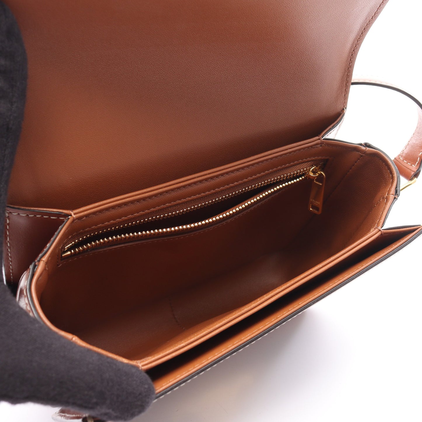 ティーン トリオンフ ショルダーバッグ PVC レザー ブラック ブラウン セリーヌ バッグ CELINE