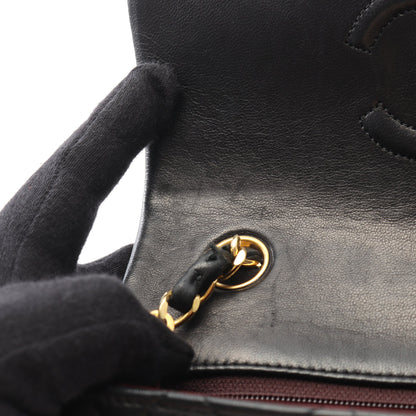 マトラッセ シングルフラップ チェーンショルダーバッグ ラムスキン ブラック ゴールド金具 シャネル バッグ CHANEL