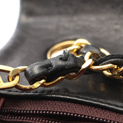 マトラッセ シングルフラップ チェーンショルダーバッグ ラムスキン ブラック ゴールド金具 シャネル バッグ CHANEL