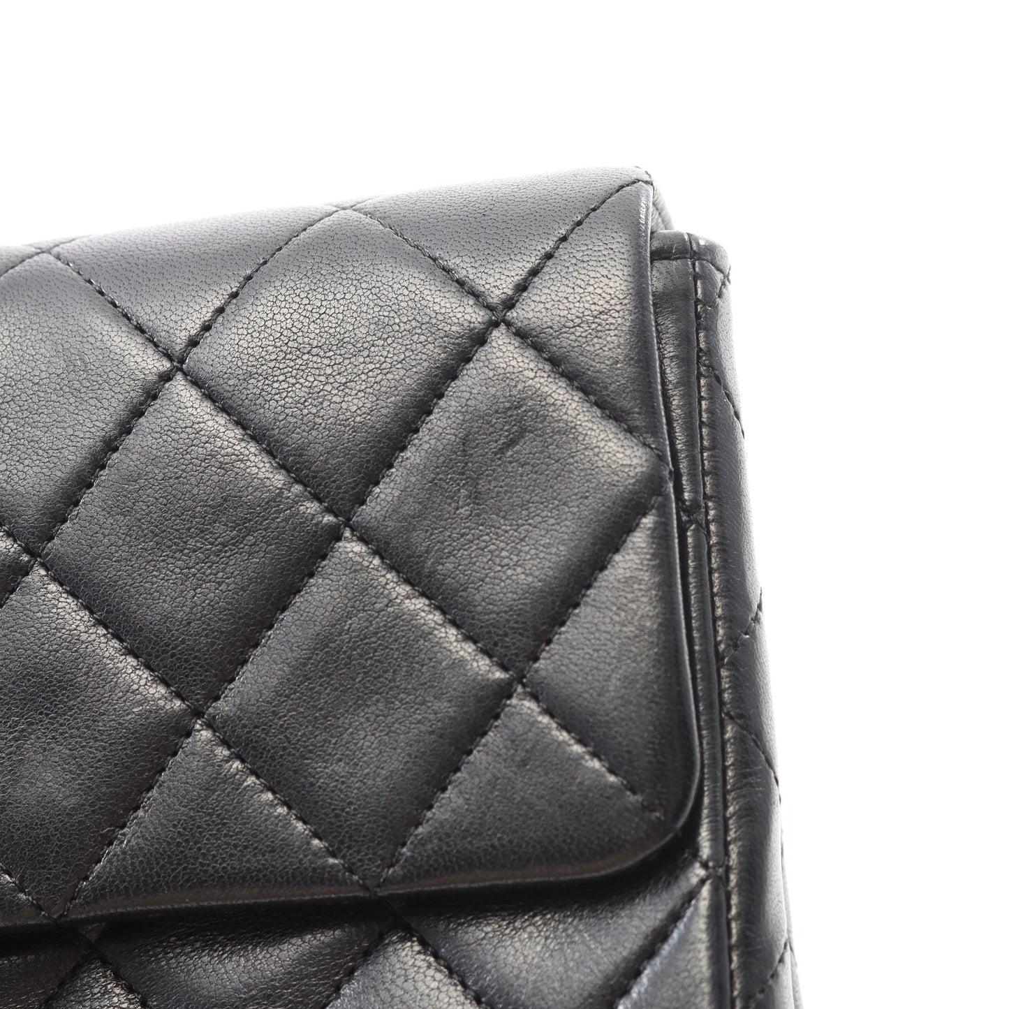 マトラッセ シングルフラップ チェーンショルダーバッグ ラムスキン ブラック ゴールド金具 シャネル バッグ CHANEL