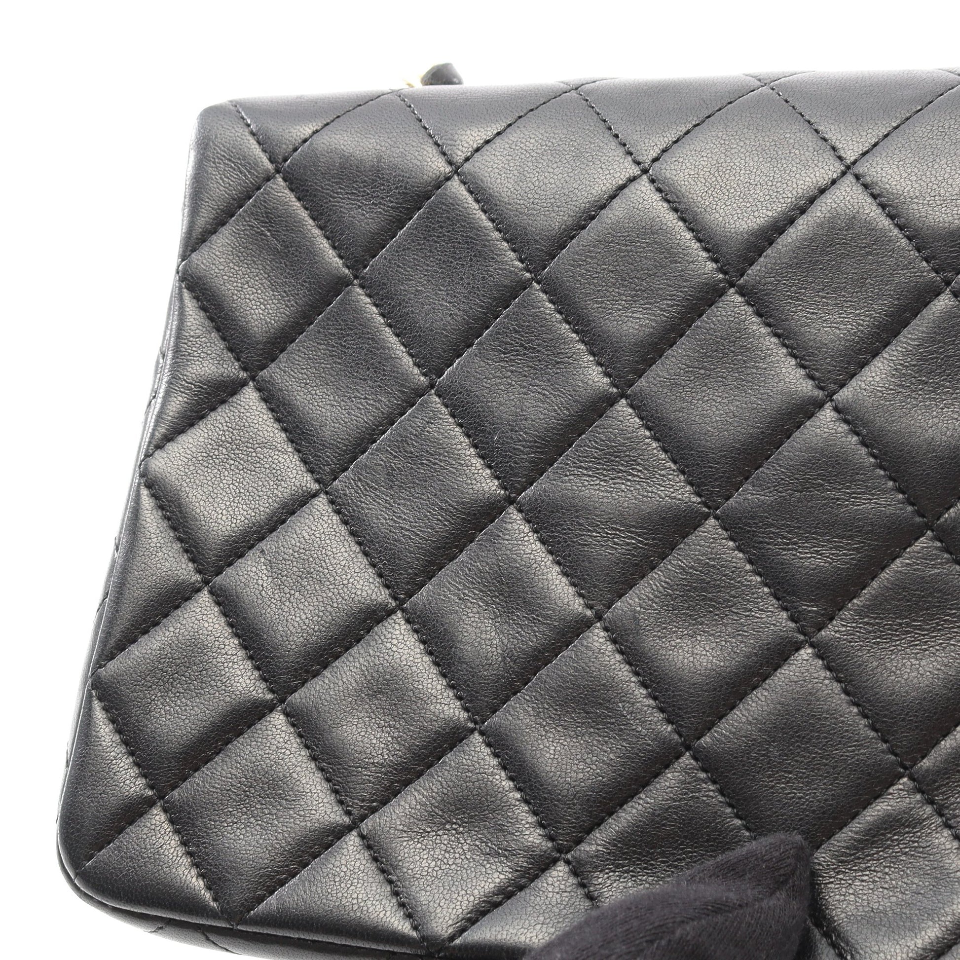 マトラッセ シングルフラップ チェーンショルダーバッグ ラムスキン ブラック ゴールド金具 シャネル バッグ CHANEL