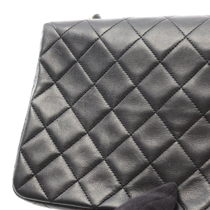 マトラッセ シングルフラップ チェーンショルダーバッグ ラムスキン ブラック ゴールド金具 シャネル バッグ CHANEL