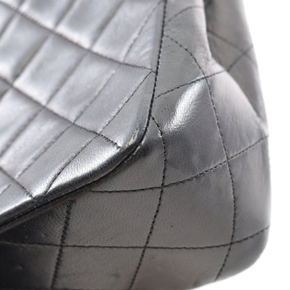 マトラッセ シングルフラップ チェーンショルダーバッグ ラムスキン ブラック ゴールド金具 シャネル バッグ CHANEL