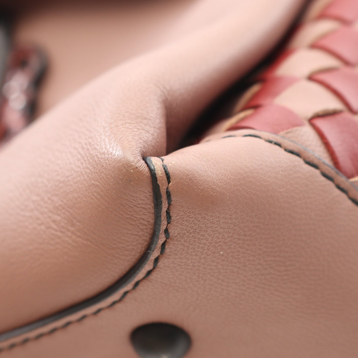 スモール ピアッツァ ハンドバッグ レザー ダスティピンク ボルドー 2WAY ボッテガヴェネタ バッグ BOTTEGA VENETA