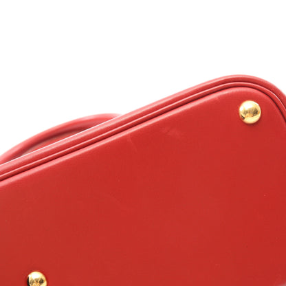 ボリード27 ルージュヴィフ ハンドバッグ ボックスカーフ レッド ゴールド金具 2WAY ○W刻印 エルメス バッグ HERMES