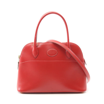 ボリード27 ルージュヴィフ ハンドバッグ ボックスカーフ レッド ゴールド金具 2WAY ○W刻印 エルメス バッグ HERMES