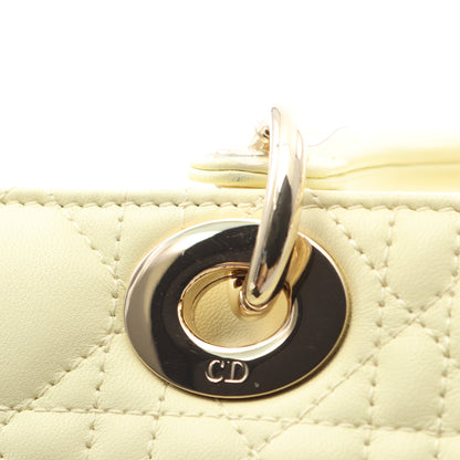 Lady D-Joy スモール カナージュ ハンドバッグ レザー ライトイエロー 3WAY クリスチャンディオール バッグ Christian Dior