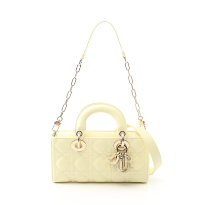 Lady D-Joy スモール カナージュ ハンドバッグ レザー ライトイエロー 3WAY クリスチャンディオール バッグ Christian Dior