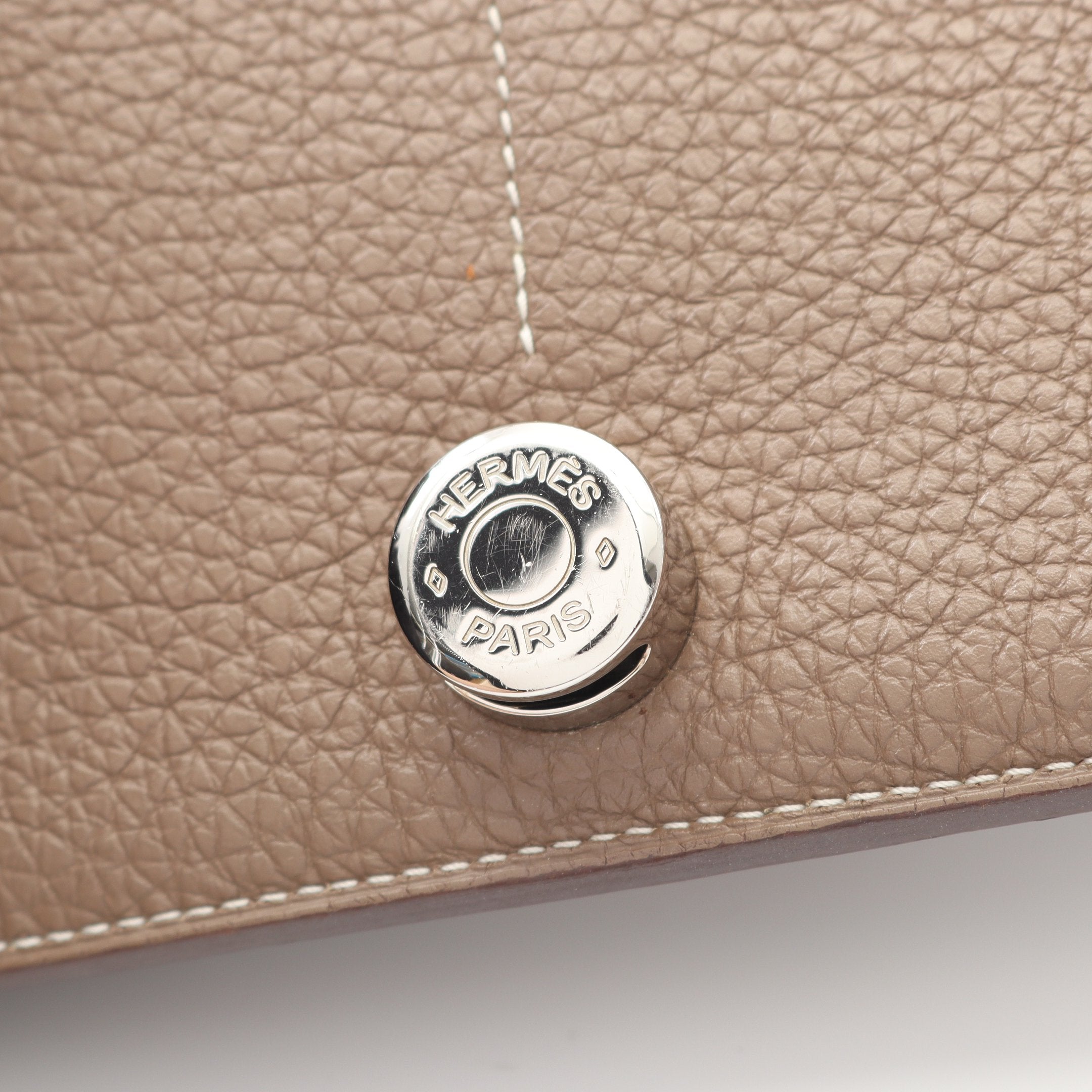 【極美品】HERMES エルメス　ドゴンGM エトゥープ　長財布　□R刻印 ドゴンGM エトゥープ 二つ折り長財布 トゴ グレーベージュ