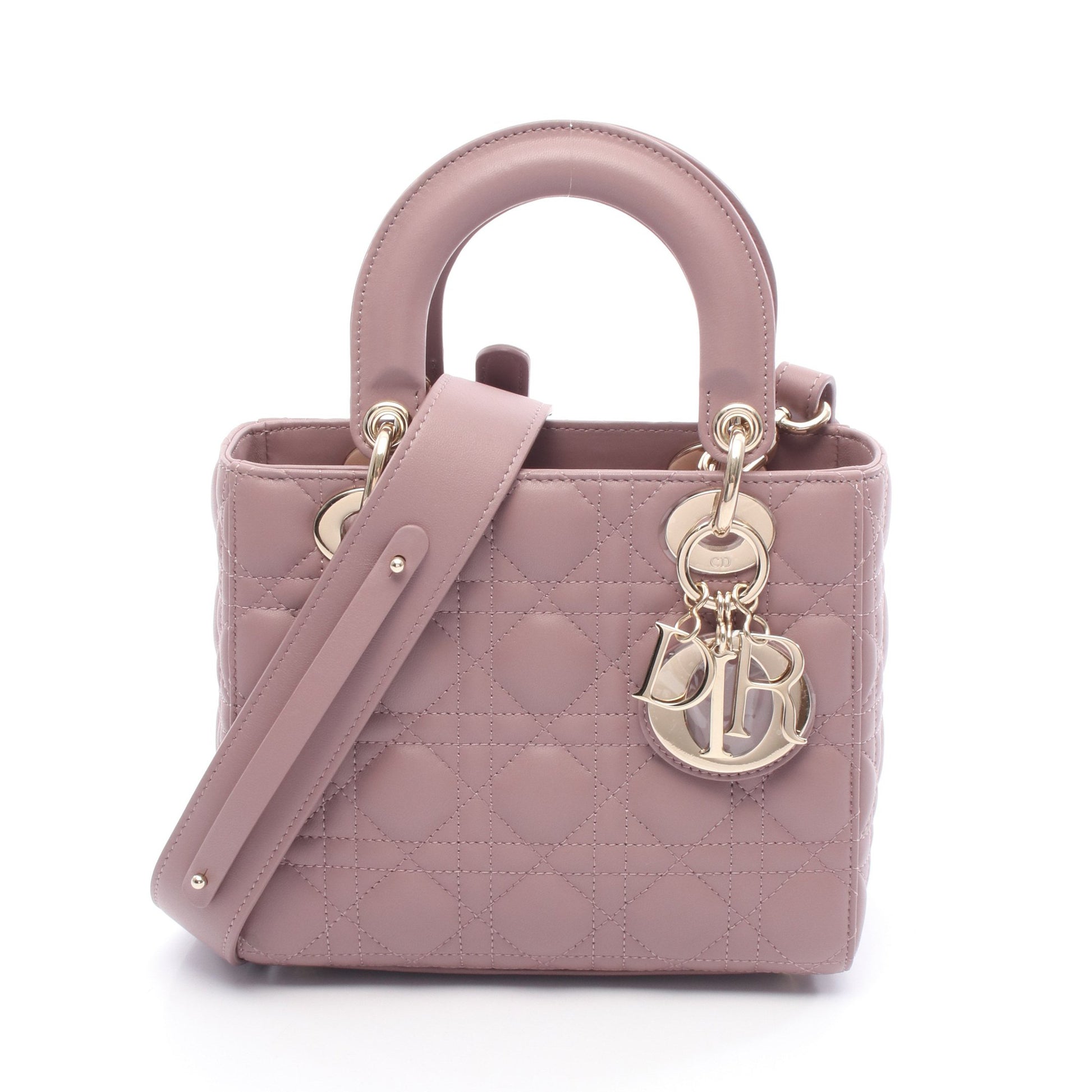 レディディオール スモール ハンドバッグ レザー ダスティピンク 2WAY クリスチャンディオール バッグ Christian Dior