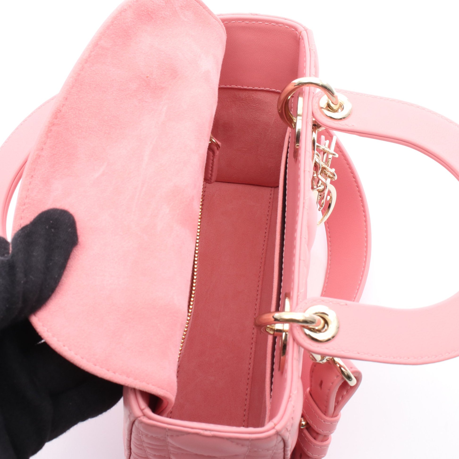 レディディオール スモール ハンドバッグ レザー ピンク 2WAY クリスチャンディオール バッグ Christian Dior