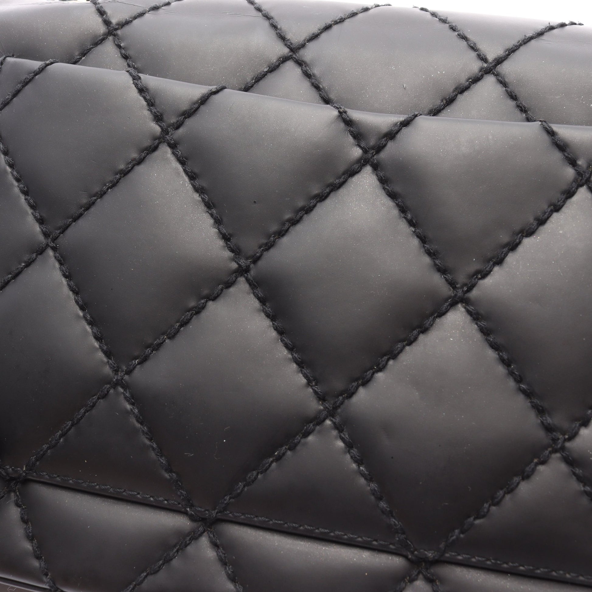 ワイルドステッチ Wチェーンショルダーバッグ レザー ブラック ゴールド金具 シャネル バッグ CHANEL