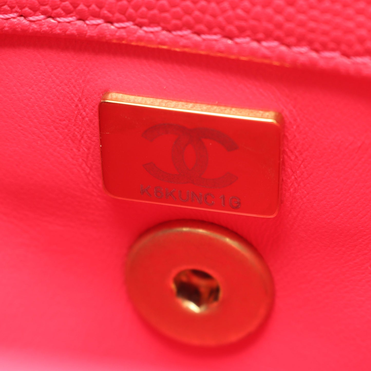 ココハンドル フラップ マトラッセ ハンドバッグ キャビアスキン ピンクレッド ゴールド金具 2WAY シャネル バッグ CHANEL