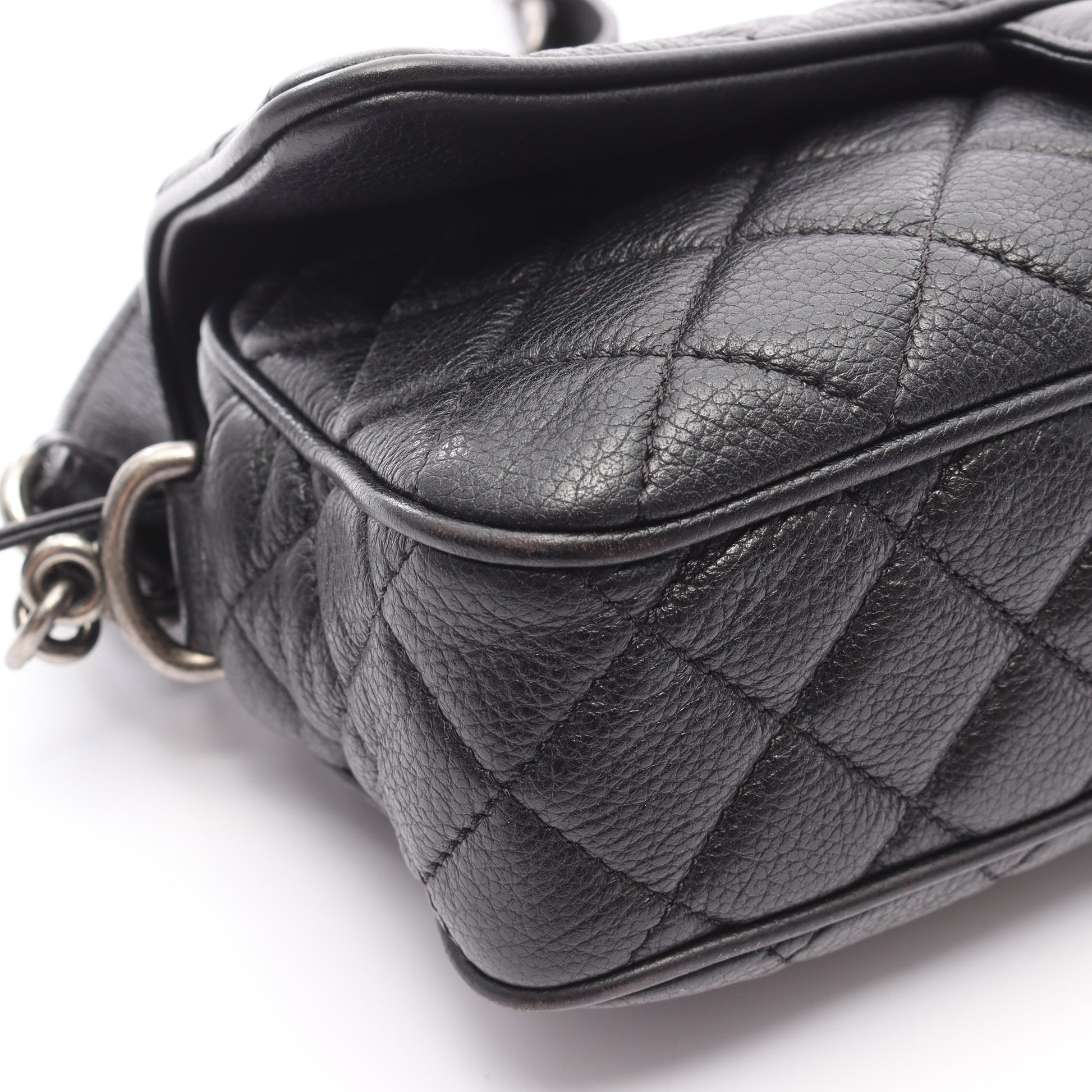 マトラッセ チェーンショルダーバッグ キャビアスキン ブラック シルバー金具 シャネル バッグ CHANEL