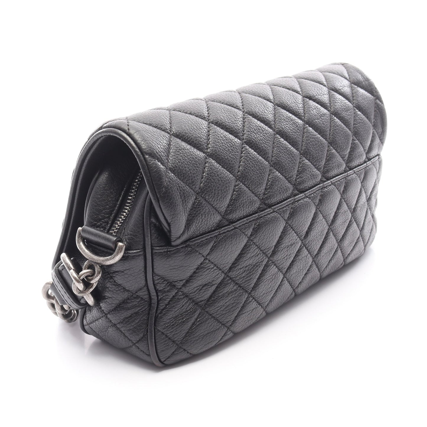 マトラッセ チェーンショルダーバッグ キャビアスキン ブラック シルバー金具 シャネル バッグ CHANEL