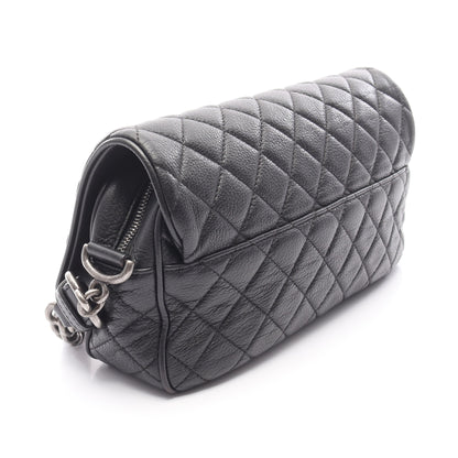 マトラッセ チェーンショルダーバッグ キャビアスキン ブラック シルバー金具 シャネル バッグ CHANEL