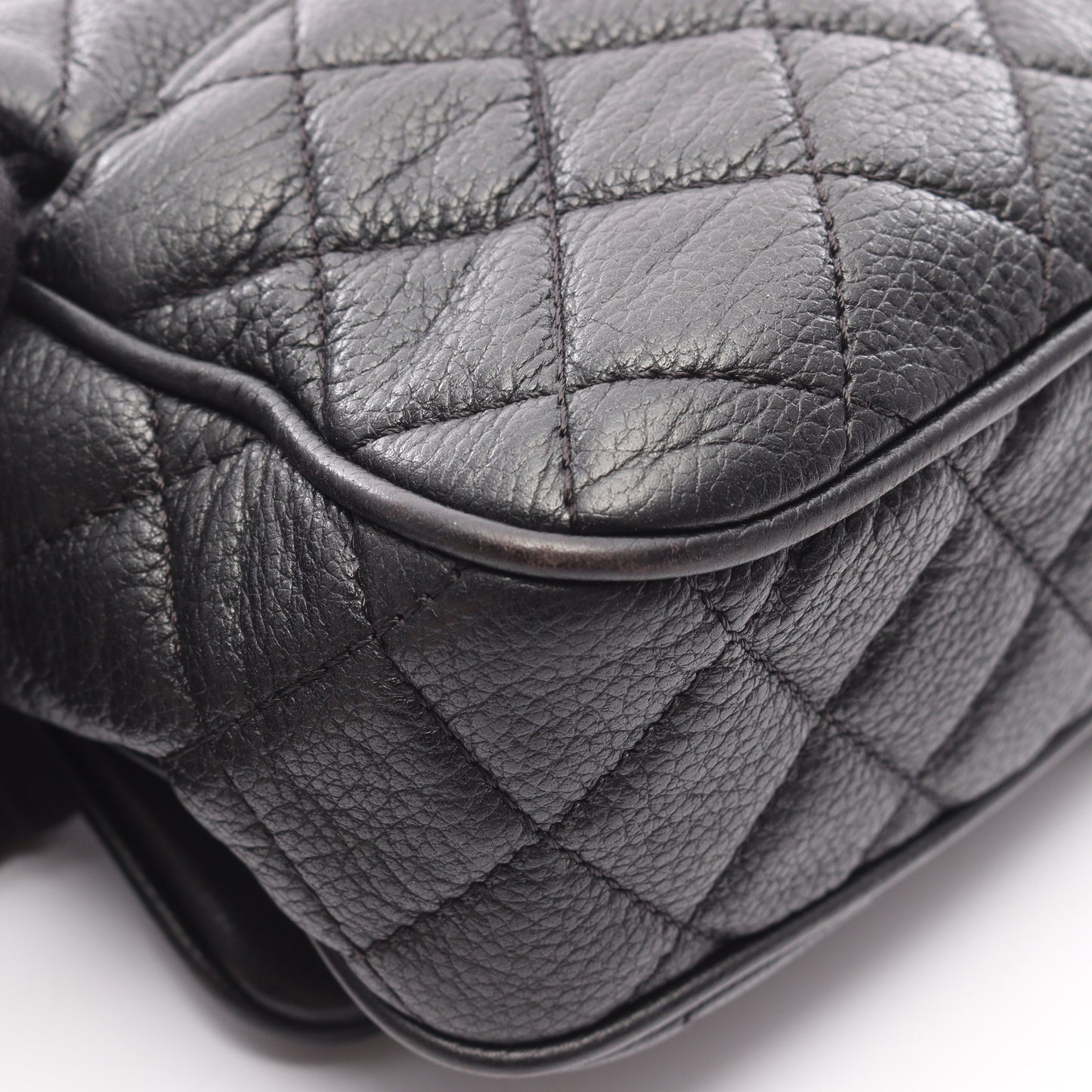 マトラッセ チェーンショルダーバッグ キャビアスキン ブラック シルバー金具 シャネル バッグ CHANEL