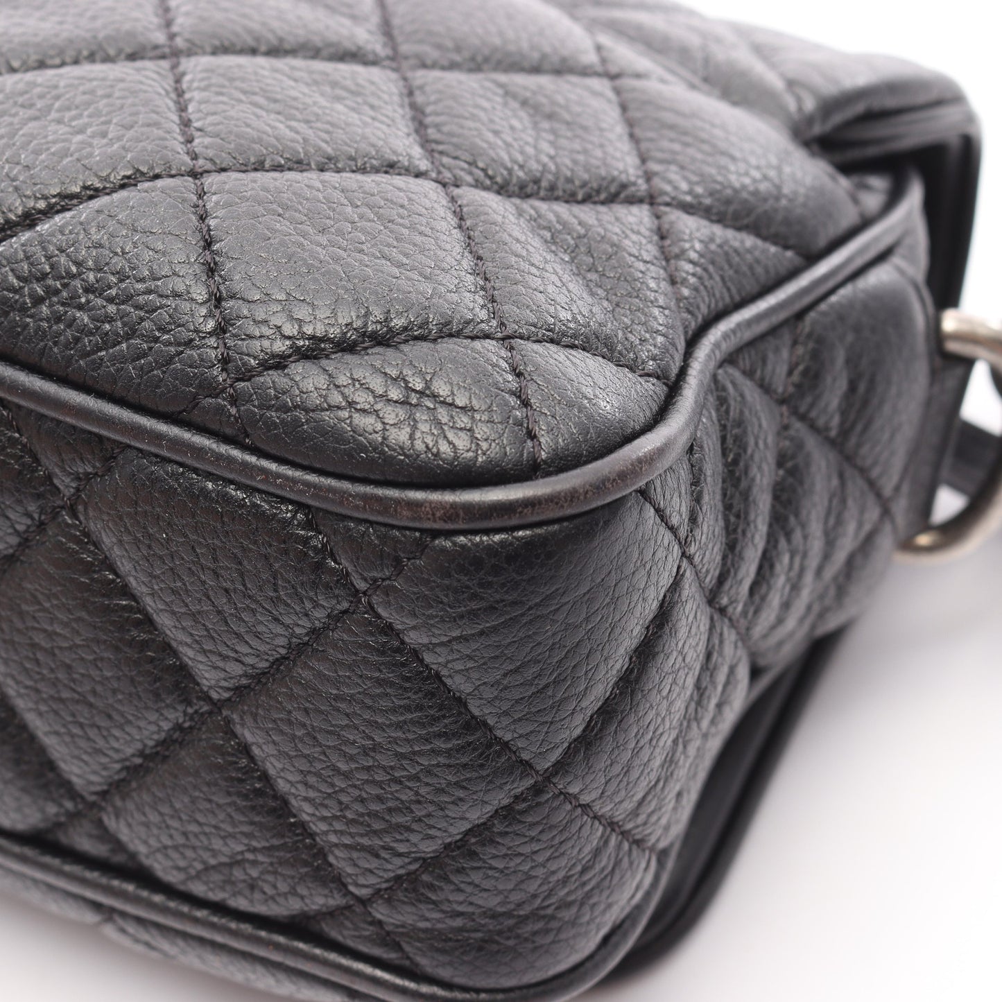 マトラッセ チェーンショルダーバッグ キャビアスキン ブラック シルバー金具 シャネル バッグ CHANEL