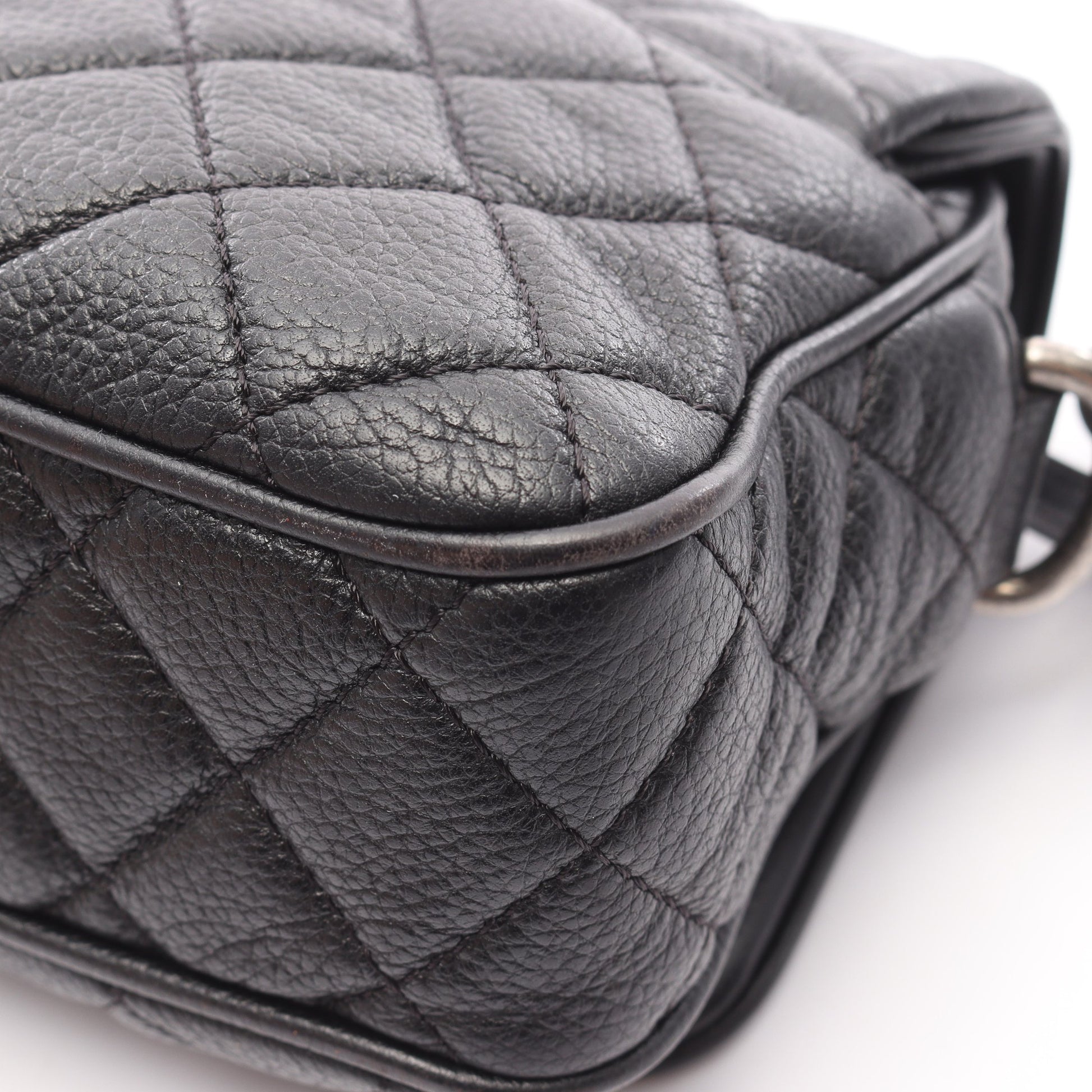 マトラッセ チェーンショルダーバッグ キャビアスキン ブラック シルバー金具 シャネル バッグ CHANEL