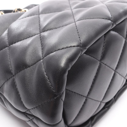マトラッセ ミニバケット チェーンショルダーバッグ レザー ブラック ゴールド金具 シャネル バッグ CHANEL
