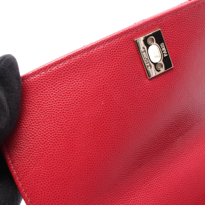 ココハンドル フラップ マトラッセ ハンドバッグ キャビアスキン レッド ゴールド金具 2WAY シャネル バッグ CHANEL
