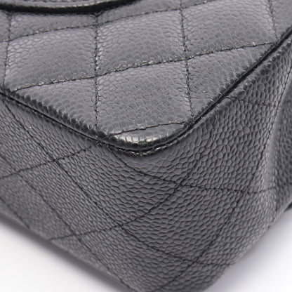 マトラッセ Wフラップ Wチェーンショルダーバッグ キャビアスキン ブラック ゴールド金具 シャネル バッグ CHANEL