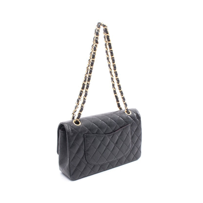 マトラッセ Wフラップ Wチェーンショルダーバッグ キャビアスキン ブラック ゴールド金具 シャネル バッグ CHANEL