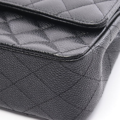 マトラッセ Wフラップ Wチェーンショルダーバッグ キャビアスキン ブラック ゴールド金具 シャネル バッグ CHANEL