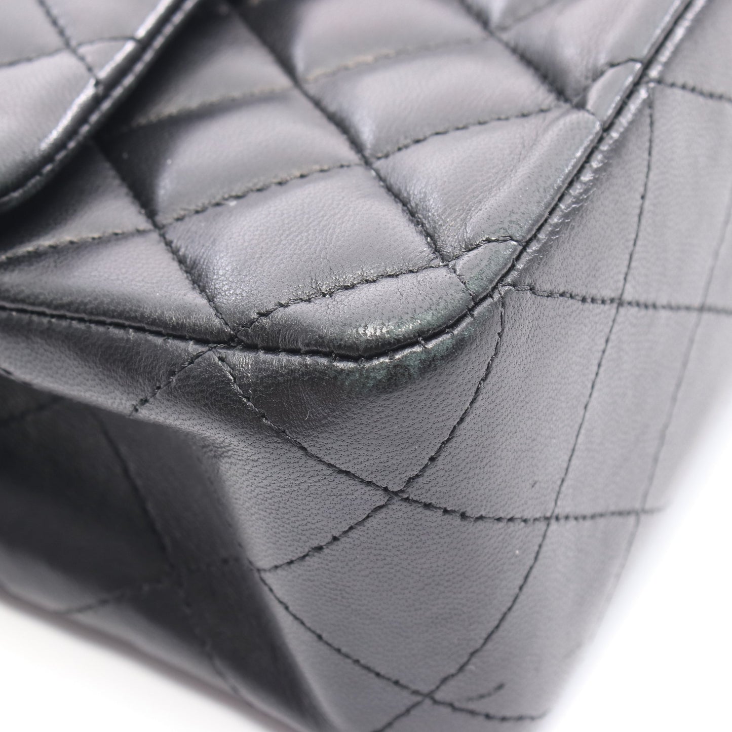 マトラッセ Wフラップ Wチェーンショルダーバッグ レザー ブラック ゴールド金具 シャネル バッグ CHANEL