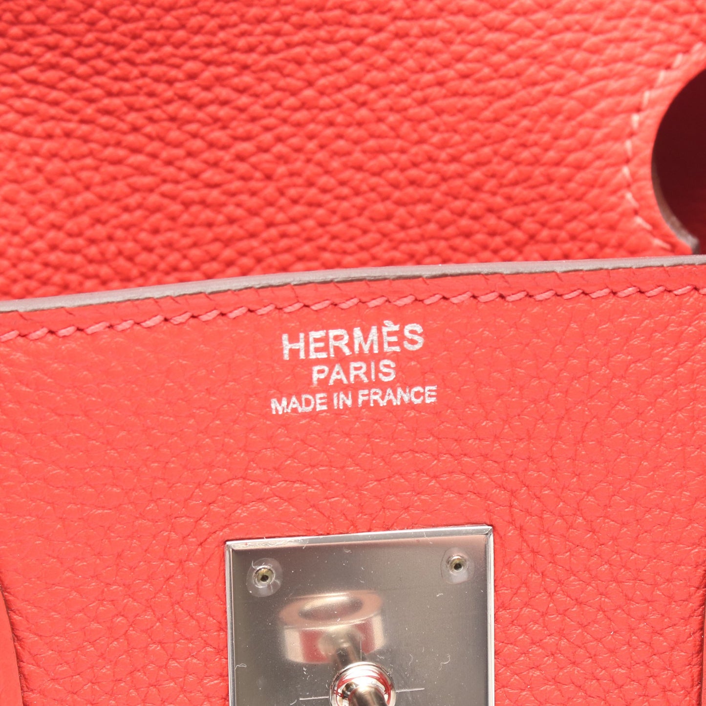 バーキン30 ルージュピヴォワンヌ ハンドバッグ トゴ レッド シルバー金具 □R刻印 エルメス バッグ HERMES