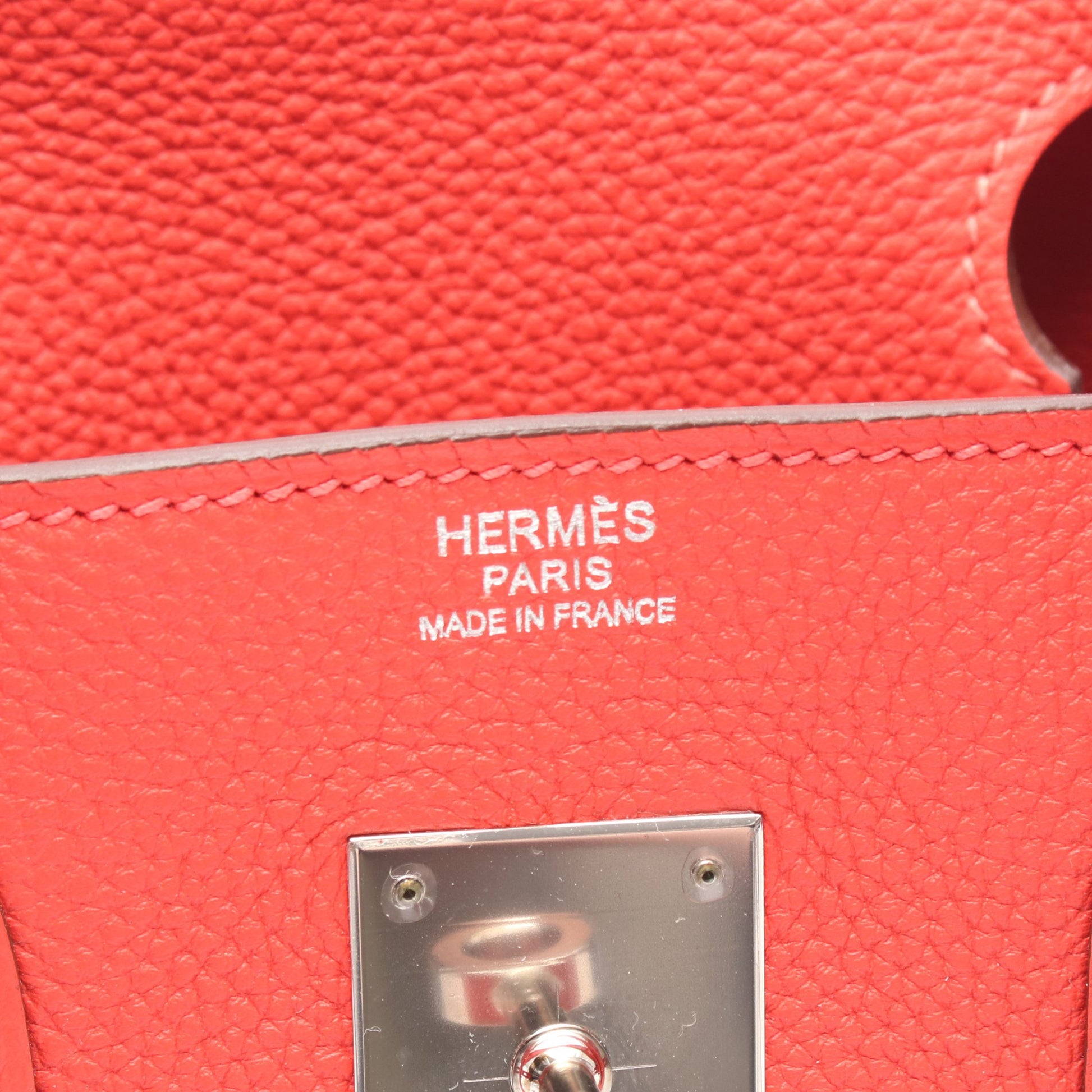 バーキン30 ルージュピヴォワンヌ ハンドバッグ トゴ レッド シルバー金具 □R刻印 エルメス バッグ HERMES