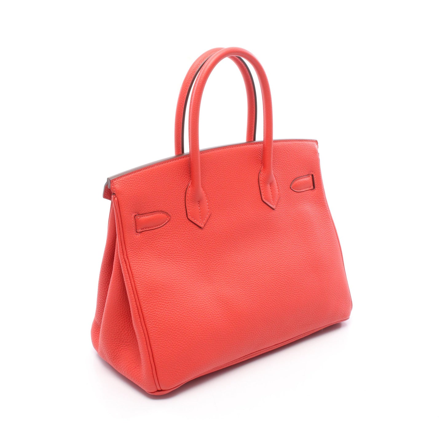 バーキン30 ルージュピヴォワンヌ ハンドバッグ トゴ レッド シルバー金具 □R刻印 エルメス バッグ HERMES