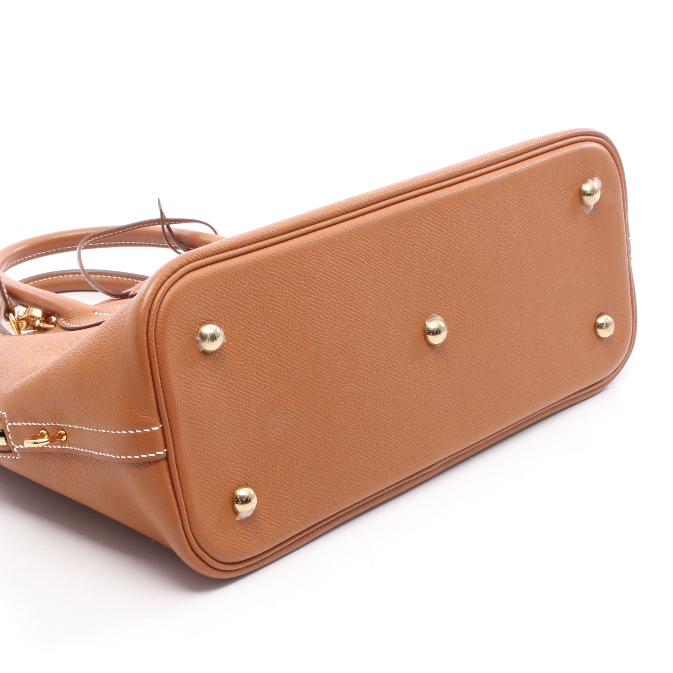 ボリード1923 30 ゴールド ハンドバッグ ヴォーエプソン ブラウン