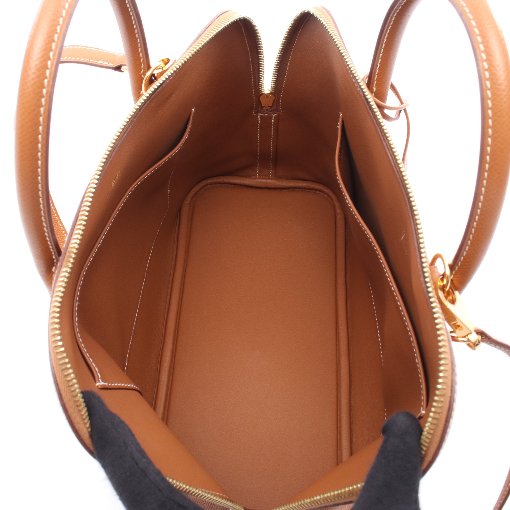 ボリード1923 30 ゴールド ハンドバッグ ヴォーエプソン ブラウン