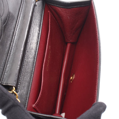 ミニマトラッセ フルフラップ チェーンショルダーバッグ ラムスキン ブラック ゴールド金具 プッシュロック シャネル バッグ CHANEL