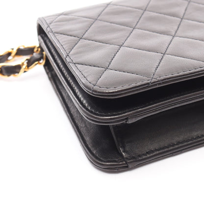 ミニマトラッセ フルフラップ チェーンショルダーバッグ ラムスキン ブラック ゴールド金具 シャネル バッグ CHANEL