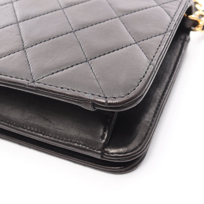 ミニマトラッセ フルフラップ チェーンショルダーバッグ ラムスキン ブラック ゴールド金具 シャネル バッグ CHANEL