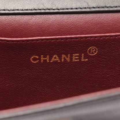 ミニマトラッセ フルフラップ チェーンショルダーバッグ ラムスキン ブラック ゴールド金具 シャネル バッグ CHANEL