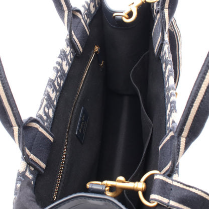BOOK TOTE ブックトート ミディアム オブリーク ハンドバッグ トートバッグ キャンバス レザー ネイビー ベージュ 2WAY クリスチャンディオール バッグ Christian Dior