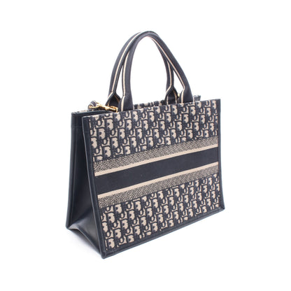 BOOK TOTE ブックトート ミディアム オブリーク ハンドバッグ トートバッグ キャンバス レザー ネイビー ベージュ 2WAY クリスチャンディオール バッグ Christian Dior