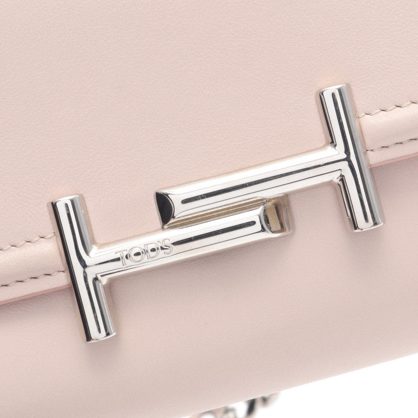 ダブルT チェーンハンドバッグ レザー ライトピンク トッズ バッグ TOD'S
