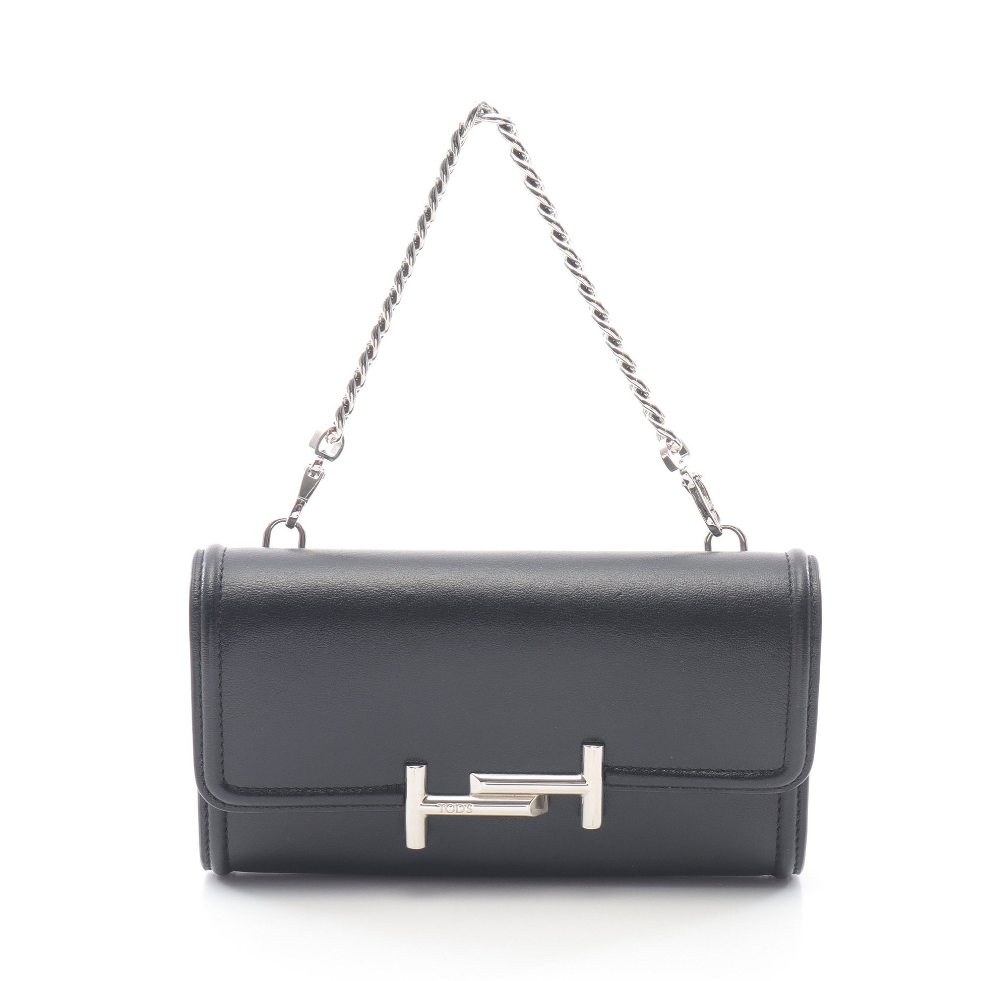 ダブルT チェーンハンドバッグ レザー ブラック トッズ バッグ TOD'S